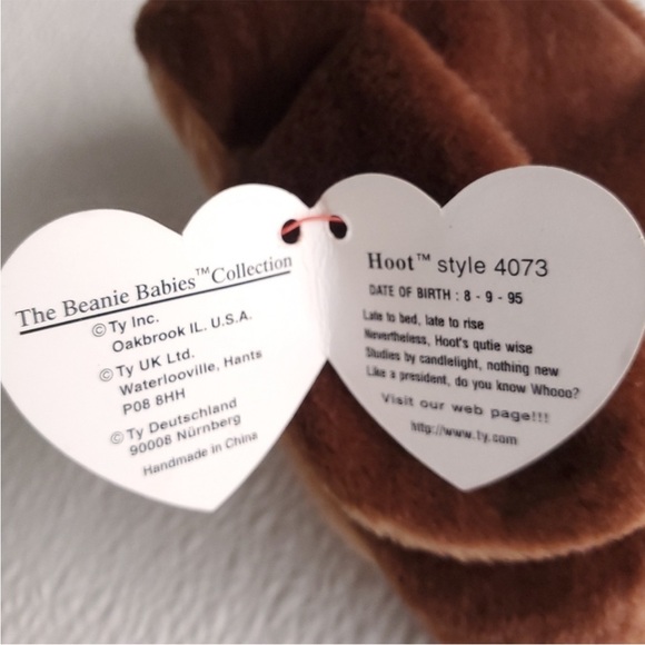 Ty Beanie Baby Hoot The Owl Rare PVC Pellets - Picture 4 of 7